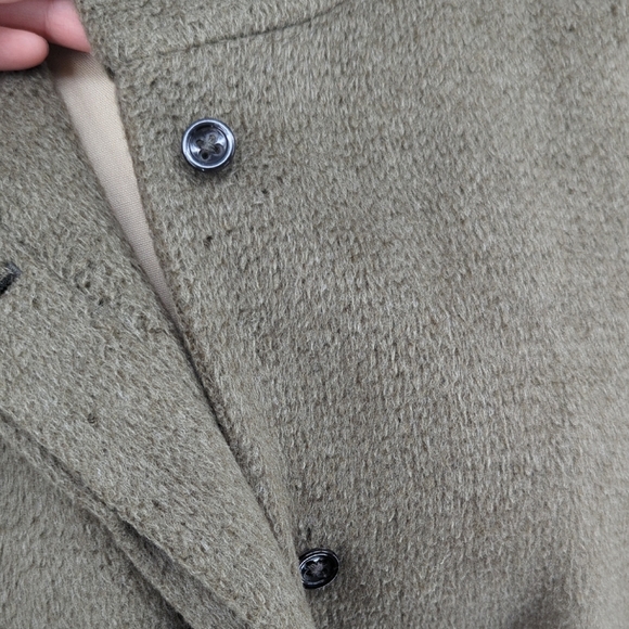 11532 Banana Republic Wool Rabbit Hair Angora Long Coat Green Size Medium preppy - Picture 4 of 13